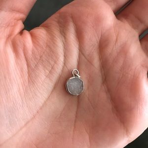 Handmade Rough Cut White Druzy Gemstone Pendant